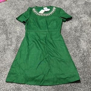 Kate Spade Embellished Bell Sleeve Dress Lucky Green size 6